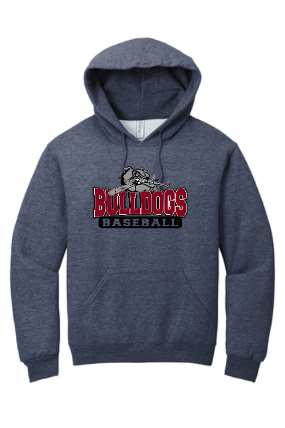 Youth Bulldog with bat Hooded sweatshirt Jerzees 50/50