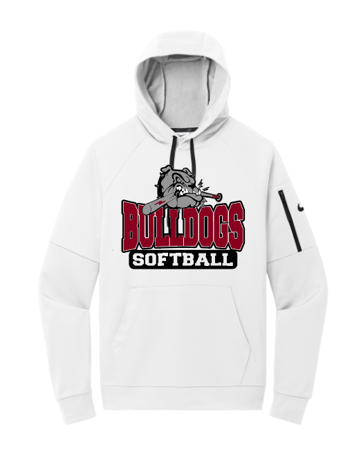 Unisex Bulldog w/ bat Softball Nike Therma-FIT hoodie
