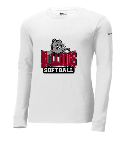 Unisex Bulldog w/ bat Softball Nike Dri-FIT long sleeve t-shirt