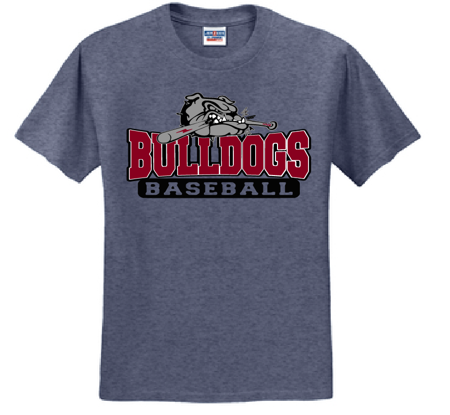 Youth Bulldog with bat Short Sleeve Jerzees 50/50