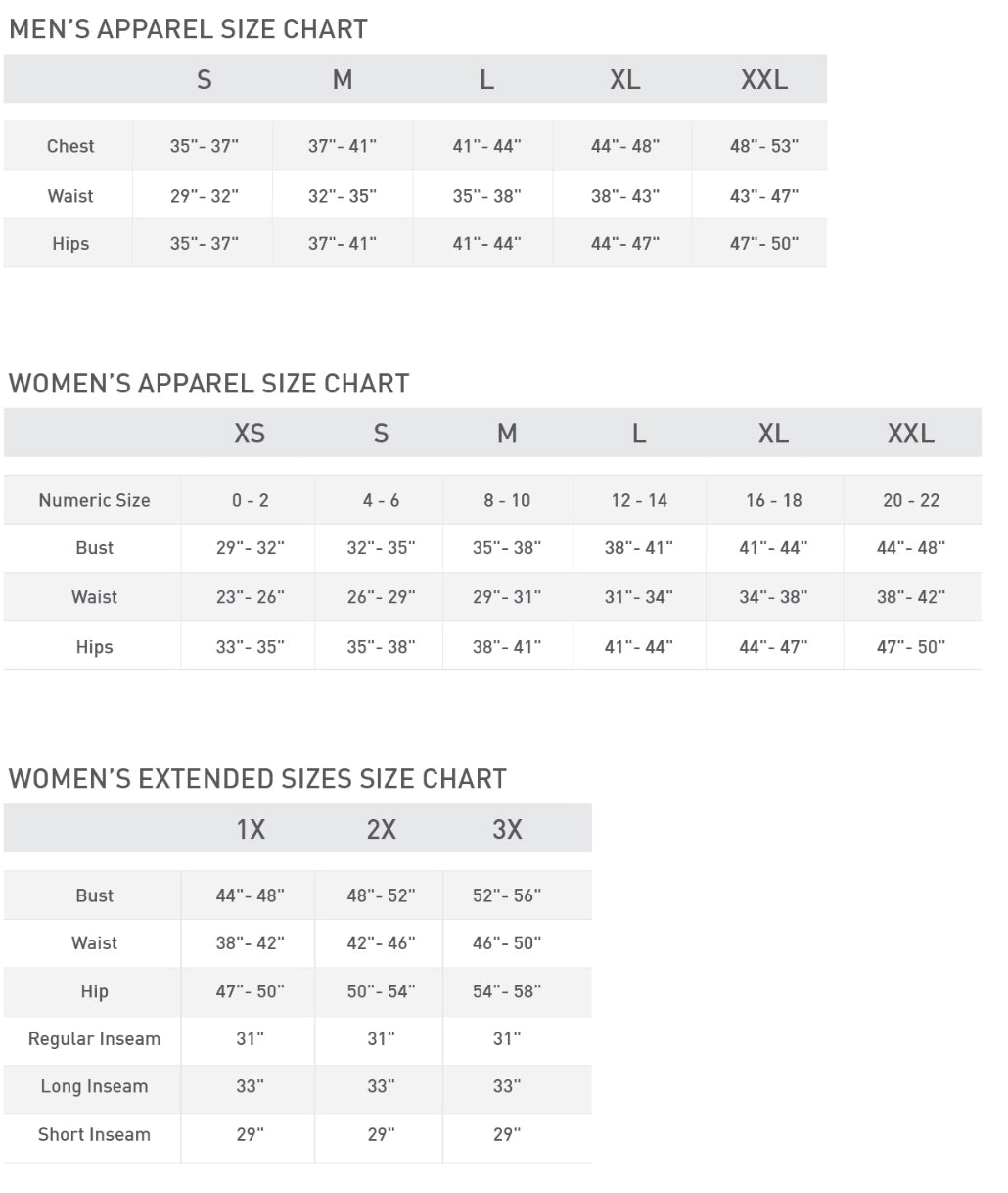 Nike Apparel Size Chart