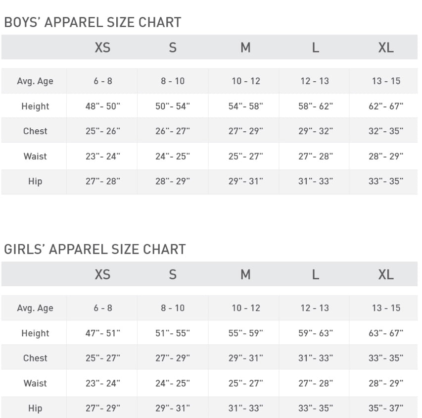 Nike Apparel Size Chart