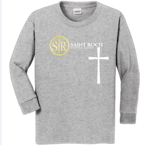 Youth Long Sleeve Shirt Logo and Cross