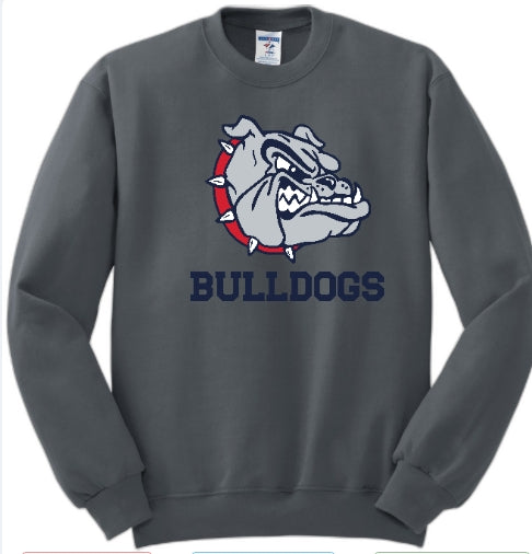 Youth Bulldog Crew neck sweatshirt Jerzees 50/50
