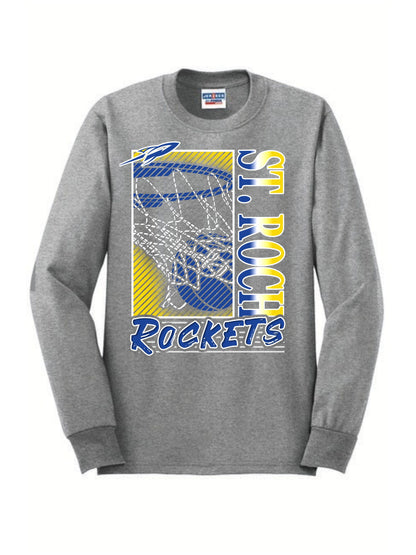 Rockets Fade Basketball Hoop Long Sleeve