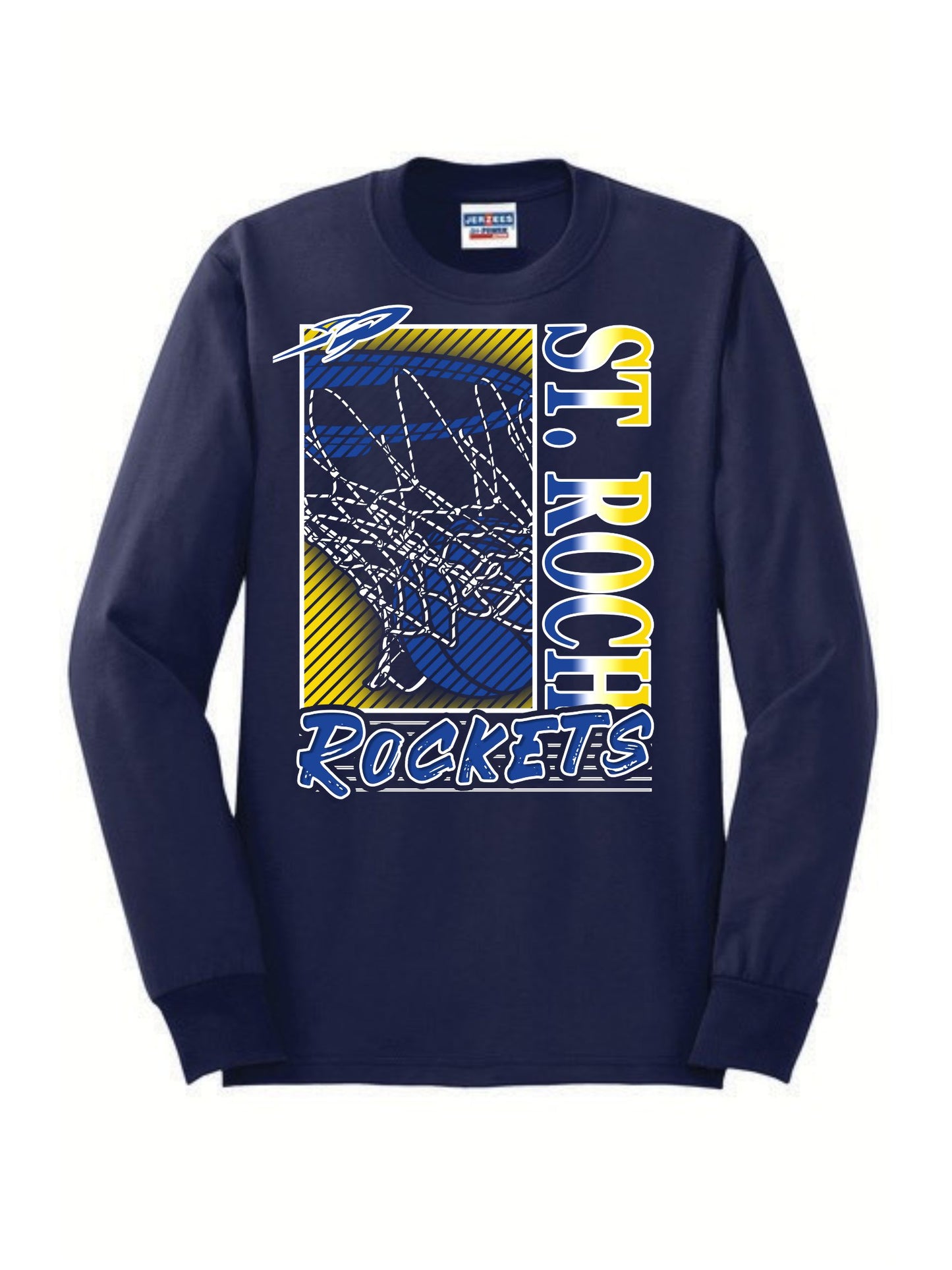 Rockets Fade Basketball Hoop Long Sleeve
