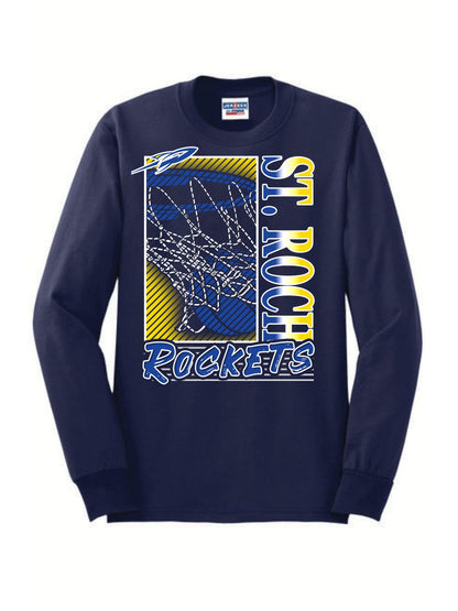 Rockets Fade Basketball Hoop Long Sleeve