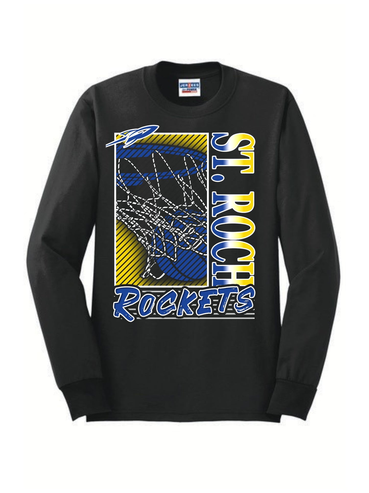 Rockets Fade Basketball Hoop Long Sleeve