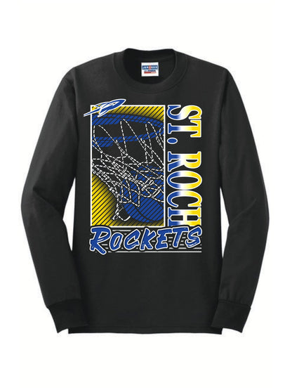 Rockets Fade Basketball Hoop Long Sleeve