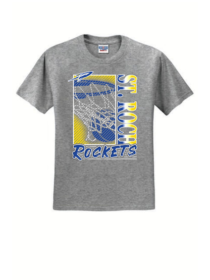 Rockets Fade Basketball Hoop T-Shirt