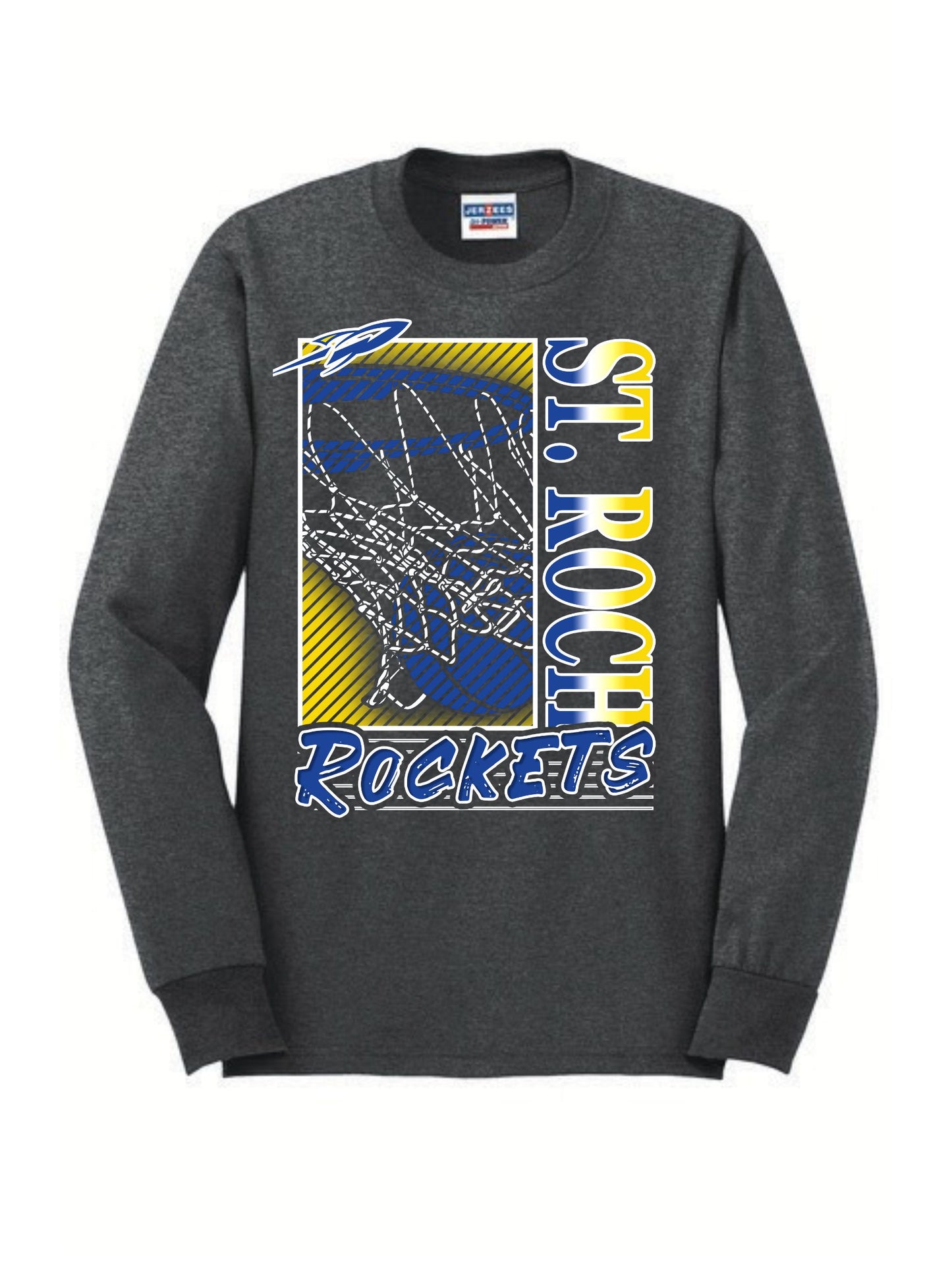 Rockets Fade Basketball Hoop Long Sleeve