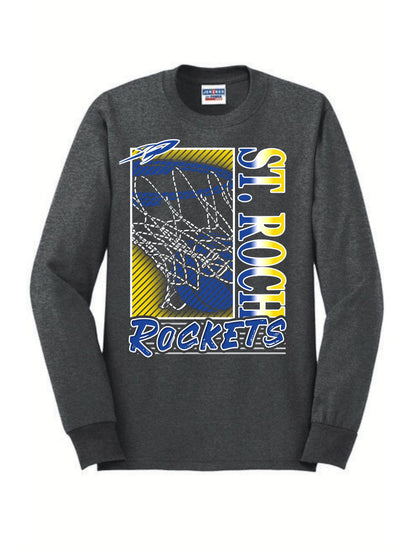 Rockets Fade Basketball Hoop Long Sleeve