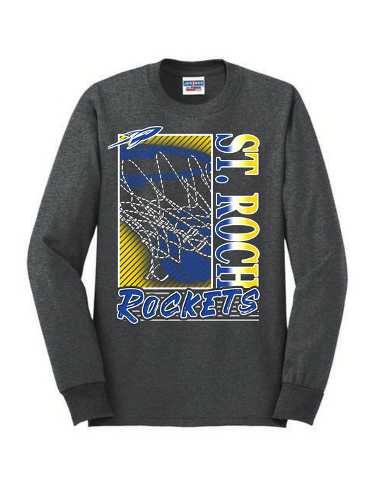 Rockets Fade Basketball Hoop Long Sleeve