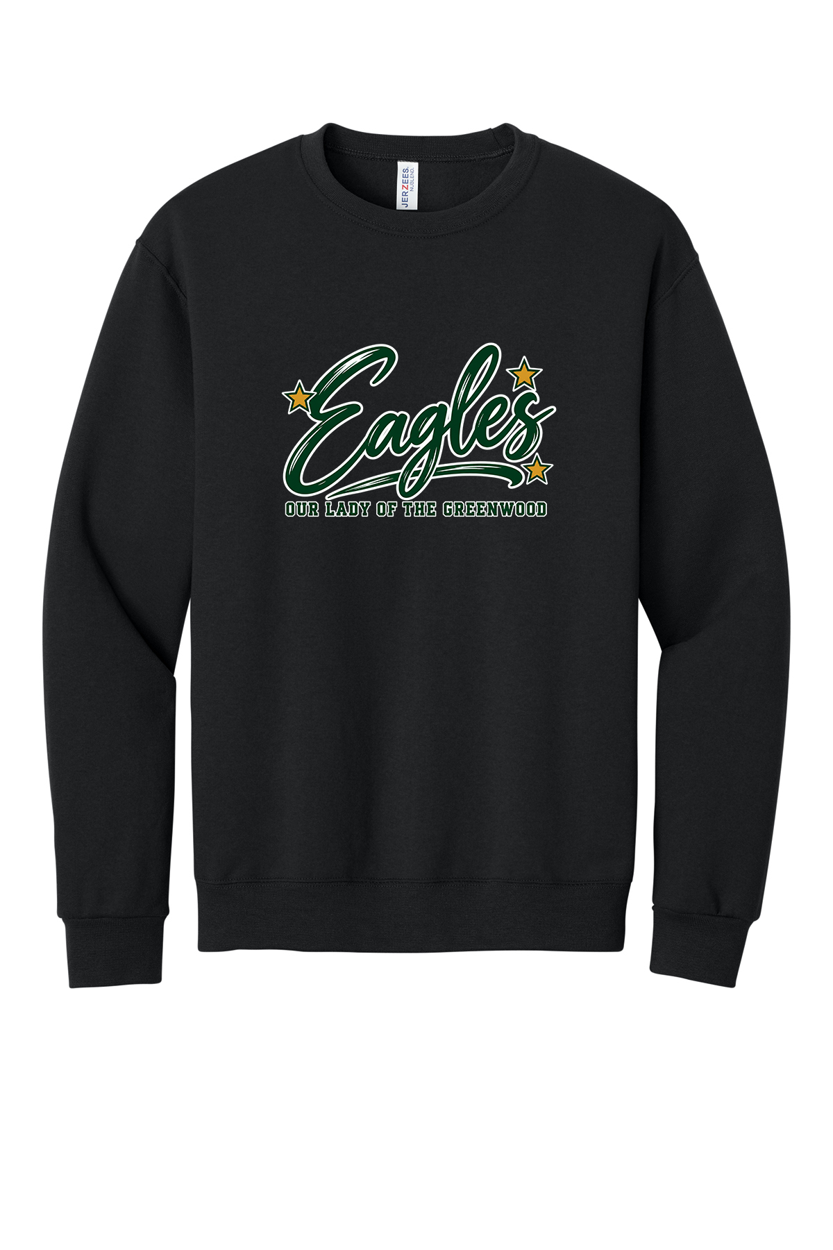 Eagles in Cursive with outline Short sleeve, long sleeve, sweatshirts, and 1/4 zips