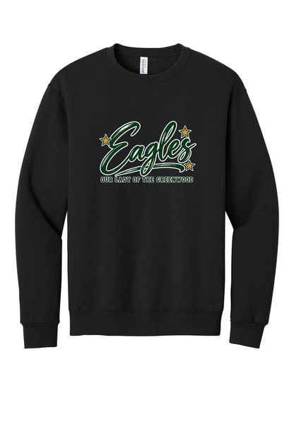 Eagles in Cursive with outline Short sleeve, long sleeve, sweatshirts, and 1/4 zips