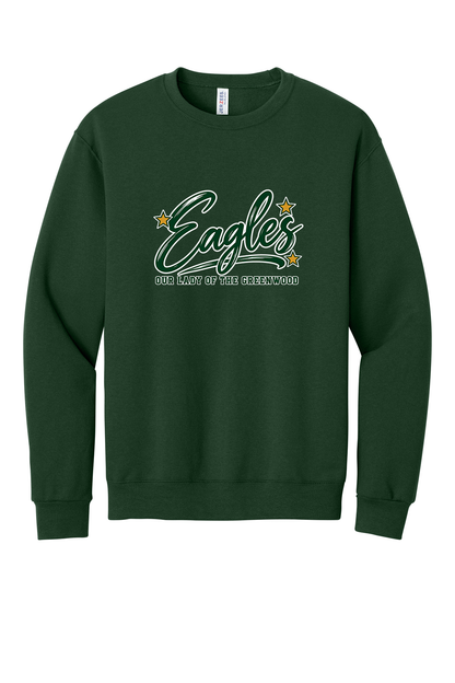 Eagles in Cursive with outline Short sleeve, long sleeve, sweatshirts, and 1/4 zips