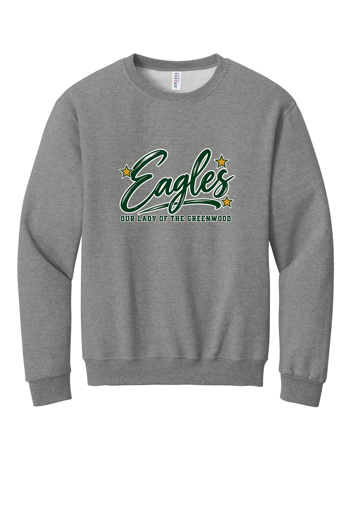 Eagles in Cursive with outline Short sleeve, long sleeve, sweatshirts, and 1/4 zips