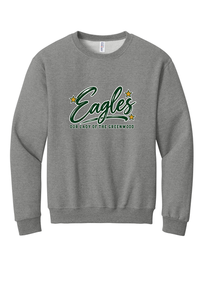 Eagles in Cursive with outline Short sleeve, long sleeve, sweatshirts, and 1/4 zips