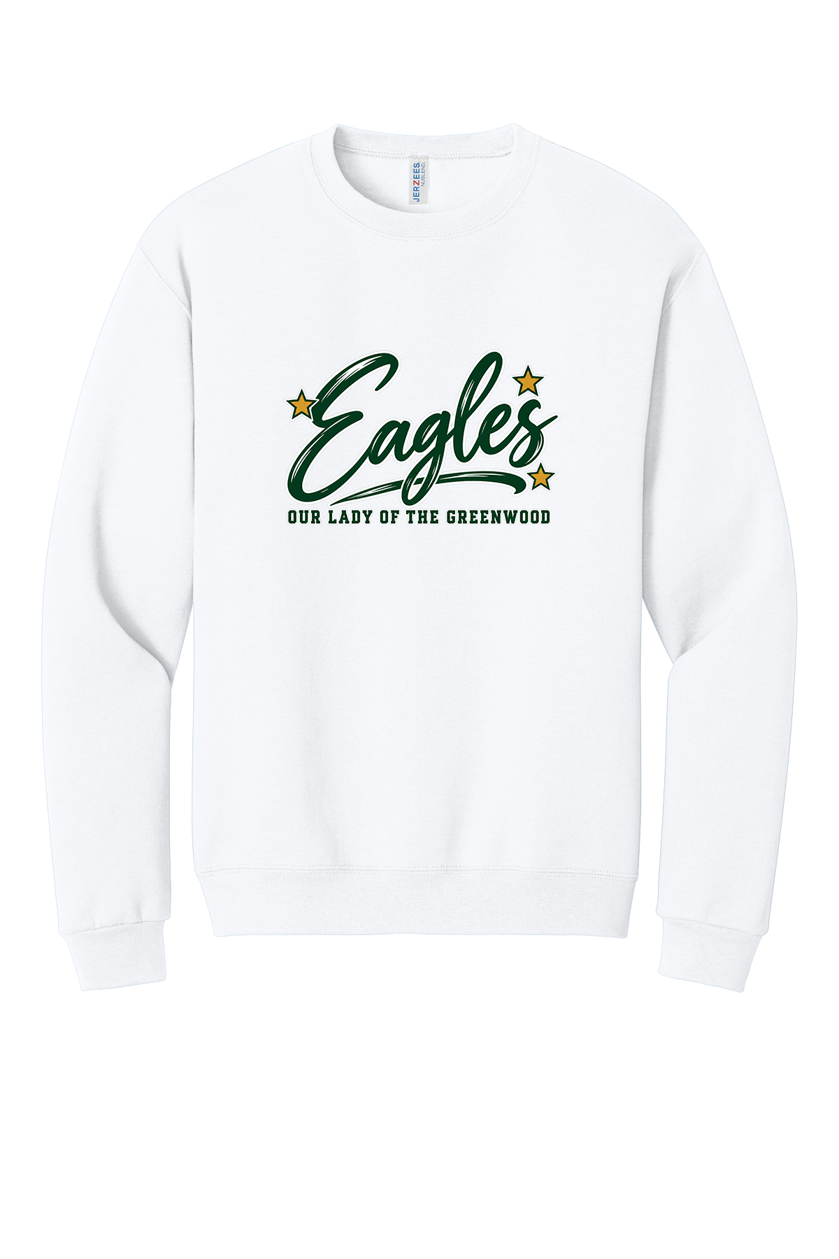 Eagles in Cursive with outline Short sleeve, long sleeve, sweatshirts, and 1/4 zips
