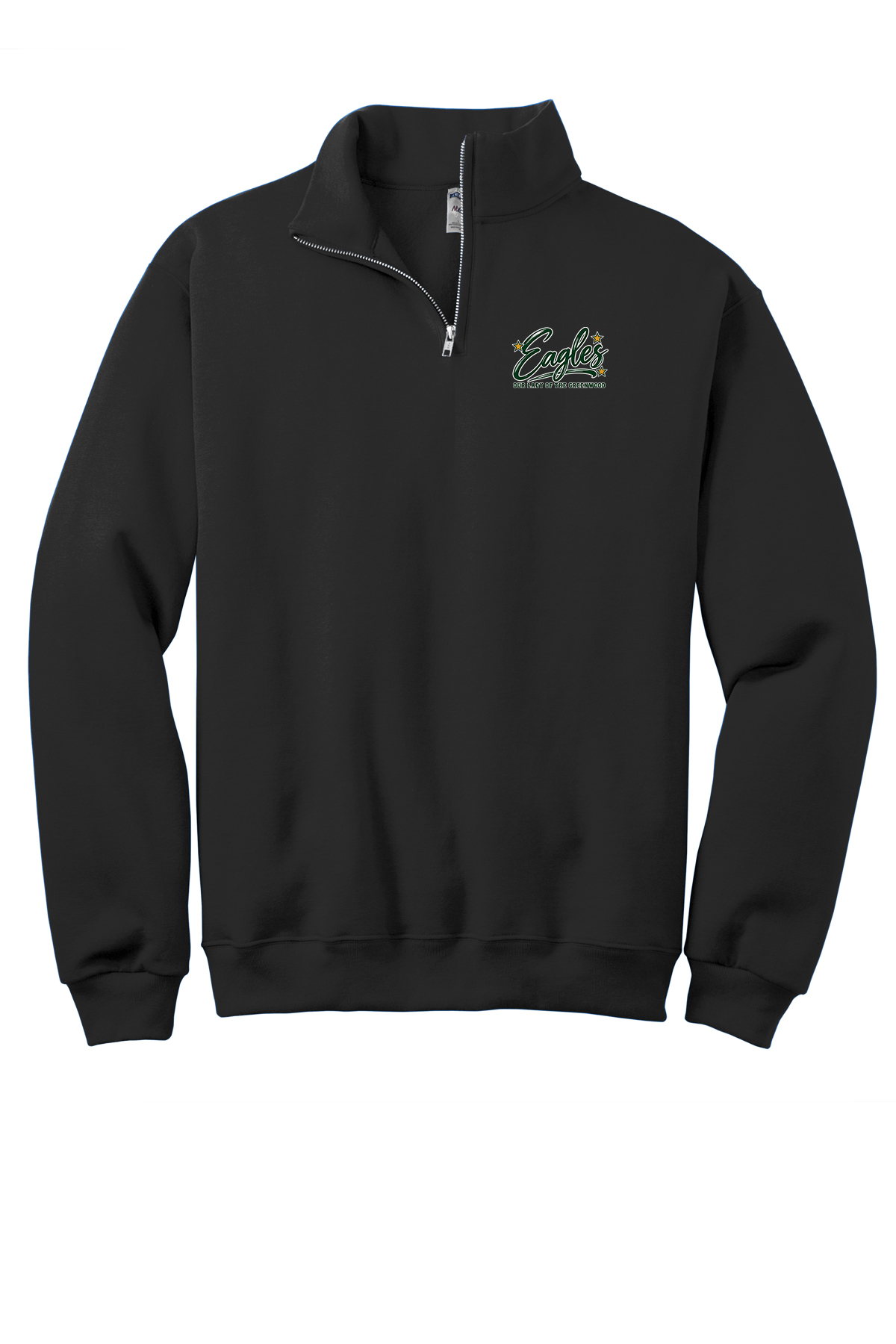 Eagles in Cursive with outline Short sleeve, long sleeve, sweatshirts, and 1/4 zips