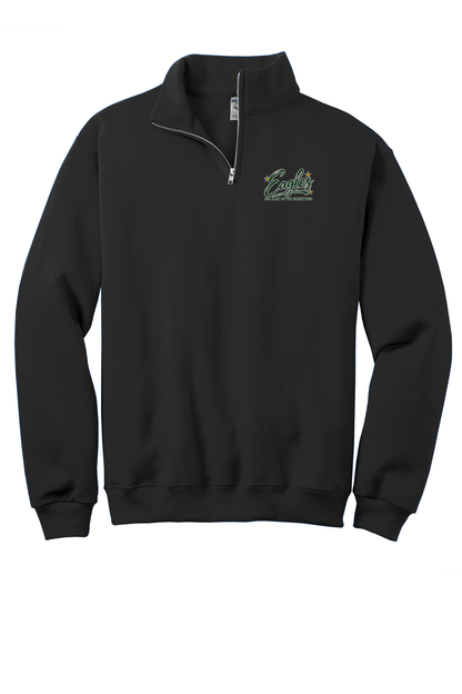 Eagles in Cursive with outline Short sleeve, long sleeve, sweatshirts, and 1/4 zips