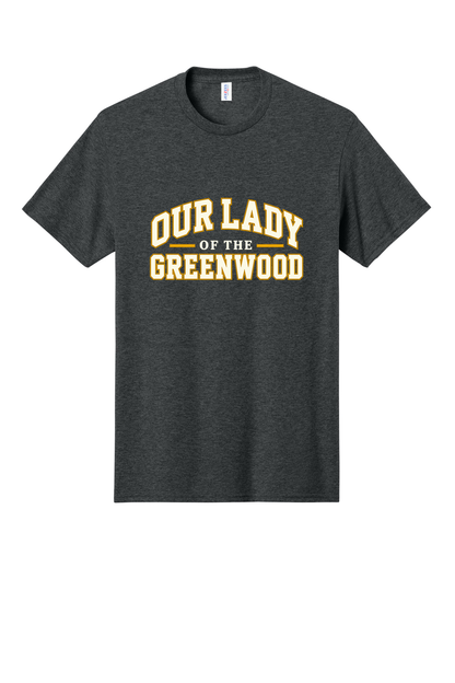 Our Lady of the Greenwood White & Gold Short sleeve, long sleeve, sweatshirts, and 1/4 zips