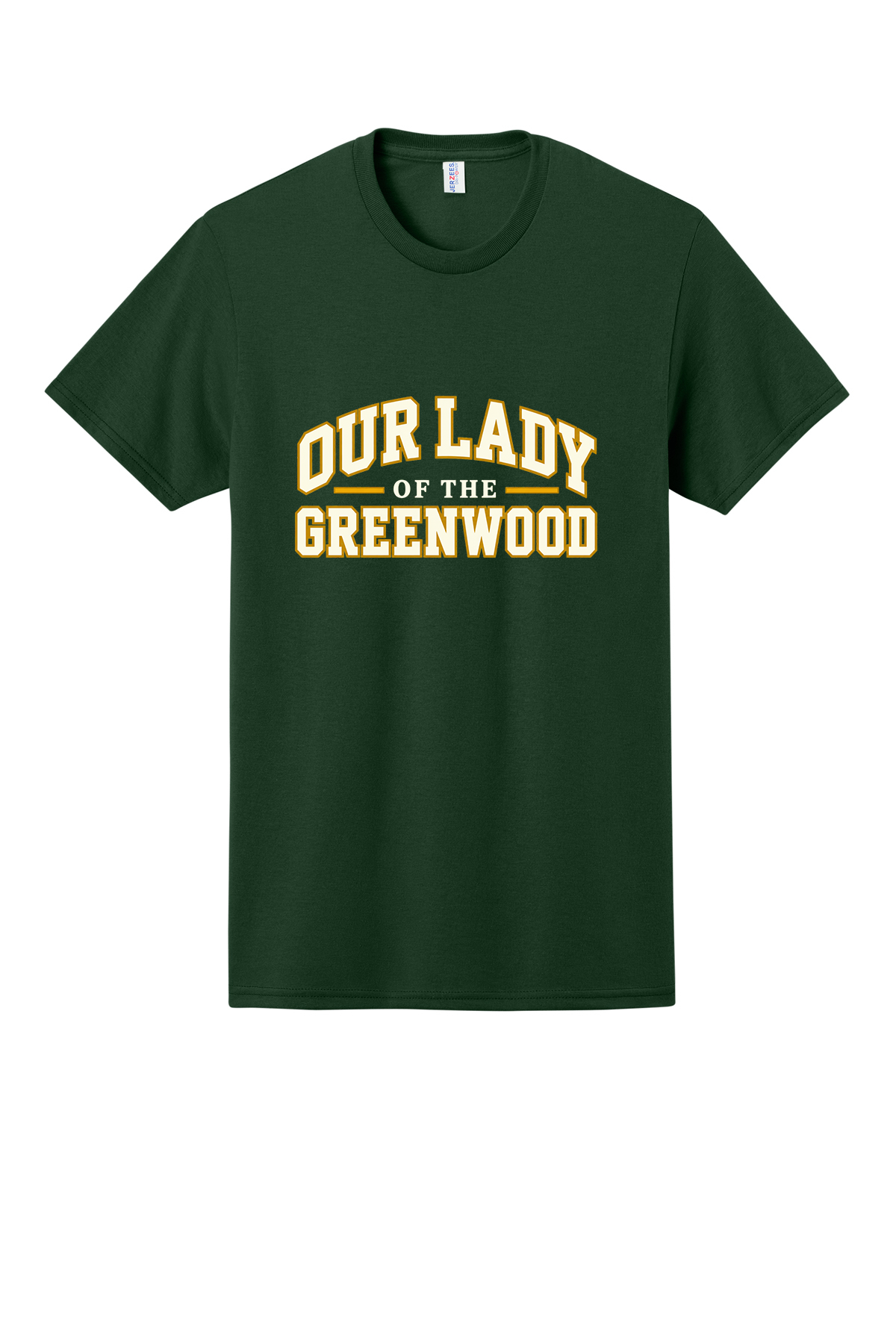 Our Lady of the Greenwood White & Gold Short sleeve, long sleeve, sweatshirts, and 1/4 zips
