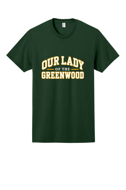 Our Lady of the Greenwood White & Gold Short sleeve, long sleeve, sweatshirts, and 1/4 zips