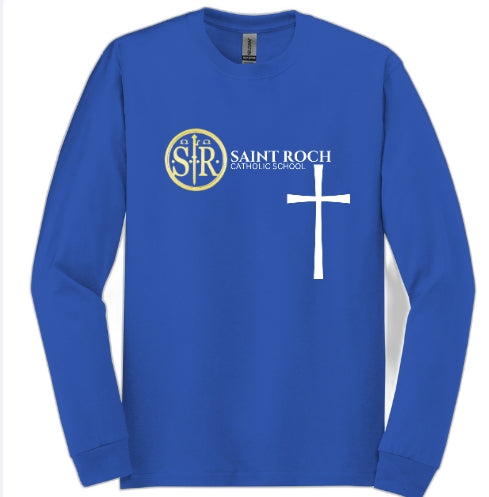 Adult Long Sleeve Shirt Logo and Cross