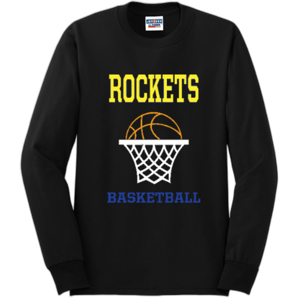 Rockets basketball hoop long sleeve tee