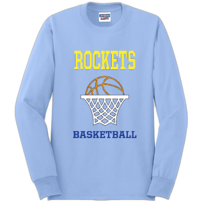 Rockets basketball hoop long sleeve tee