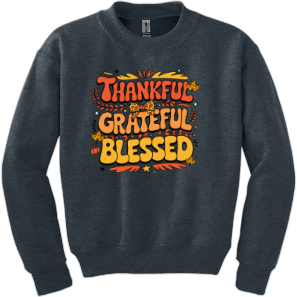 Youth Thankful, Grateful, Blessed sweatshirt