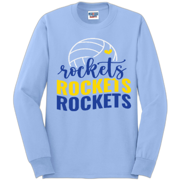 Rockets heart volleyball Long sleeve tee