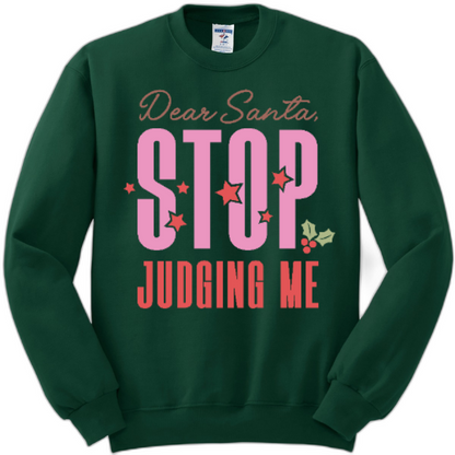 Dear Santa, STOP judging me sweatshirt