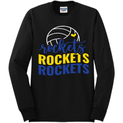 Rockets heart volleyball Long sleeve tee