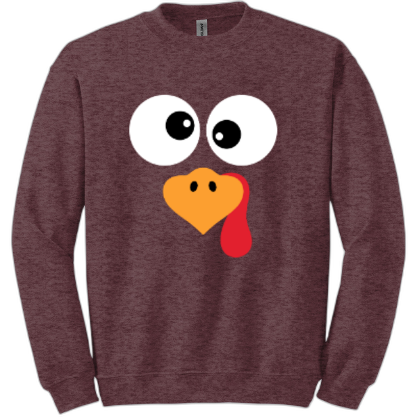 Funny turkey face sweatshirt