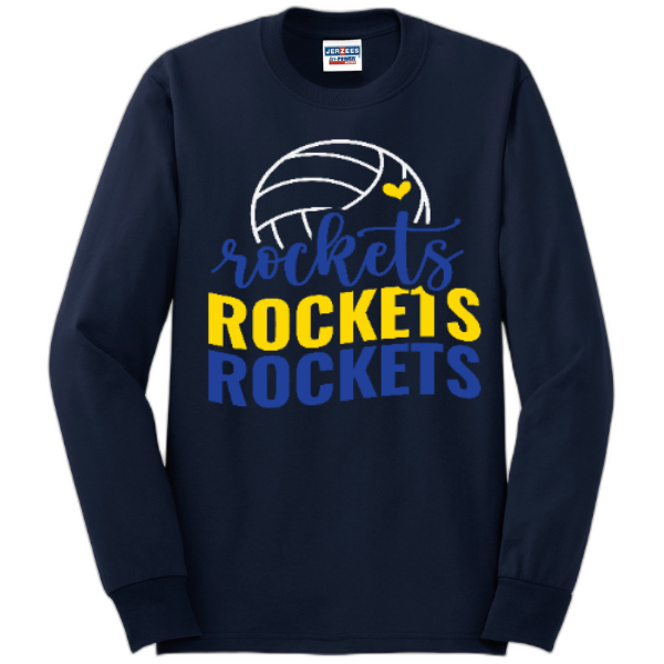 Rockets heart volleyball Long sleeve tee