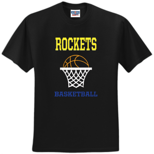 Rockets basketball hoop tee