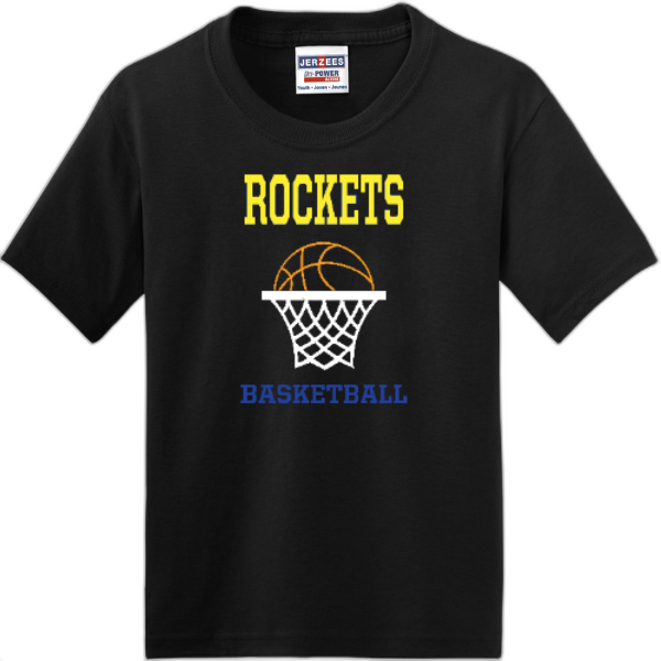 Youth rockets basketball hoop tee