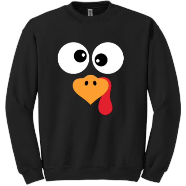 Funny turkey face sweatshirt