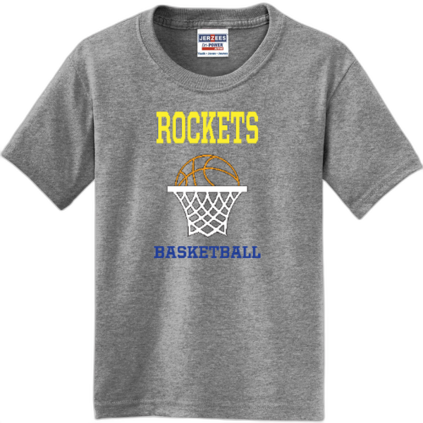 Youth rockets basketball hoop tee