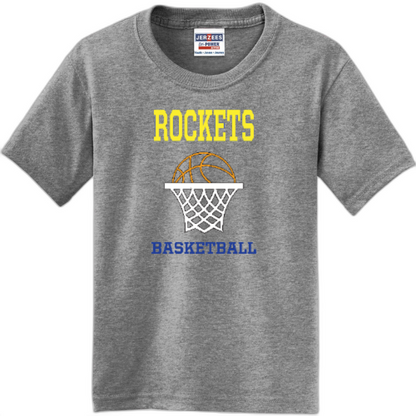 Youth rockets basketball hoop tee