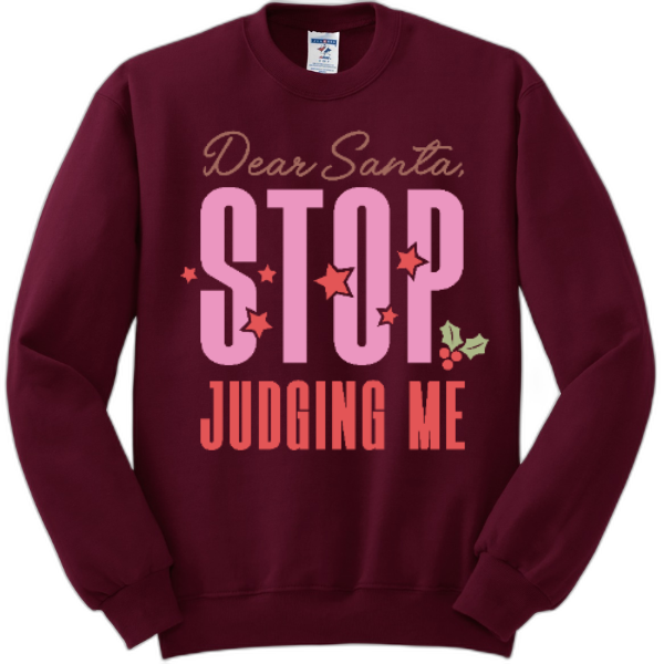 Dear Santa, STOP judging me sweatshirt