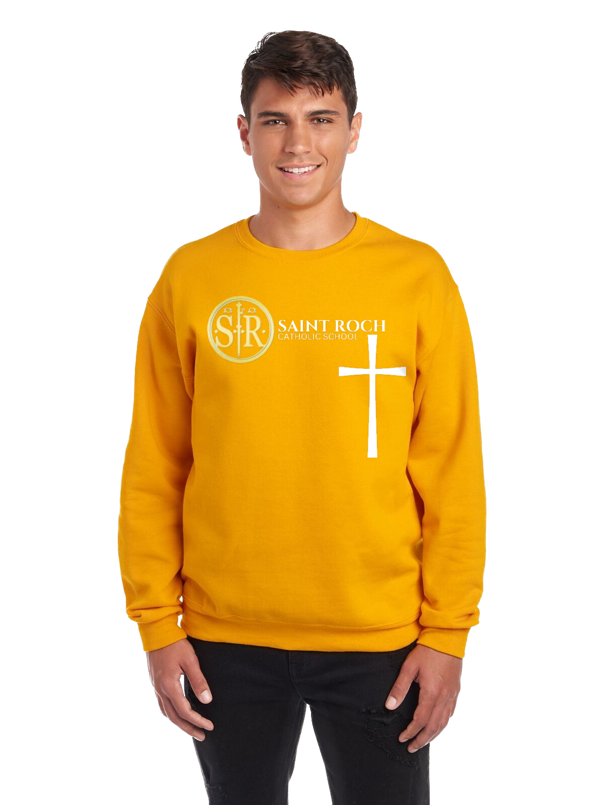 Adult Crewneck Sweatshirt Logo with Cross