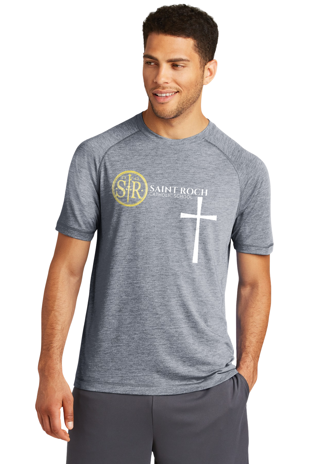 Adult Dri-fit short sleeve shirt Logo with Cross