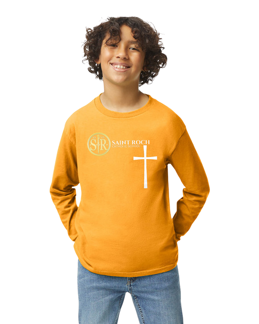 Youth Long Sleeve Shirt Logo and Cross