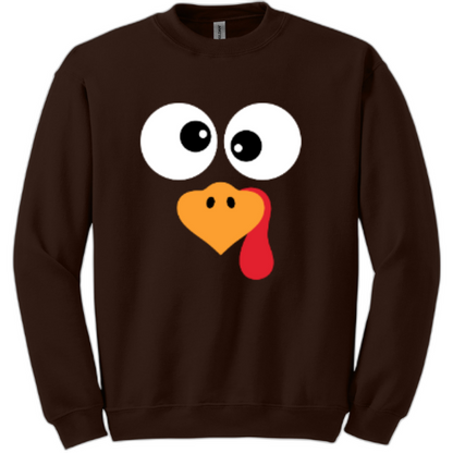 Funny turkey face sweatshirt