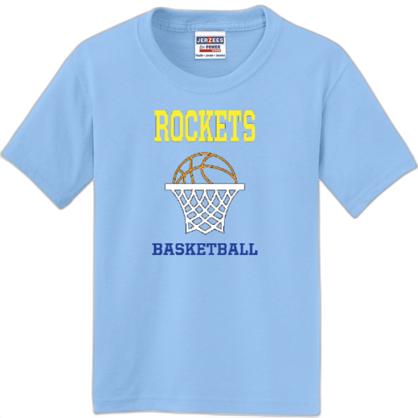 Youth rockets basketball hoop tee