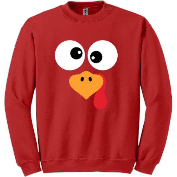 Funny turkey face sweatshirt