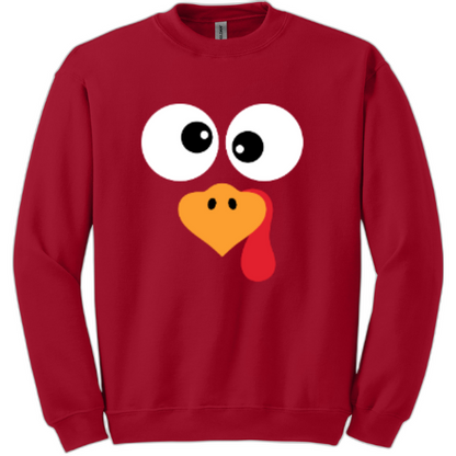 Funny turkey face sweatshirt